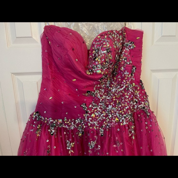 Hot Pink Prom Dress - Picture 3 of 7
